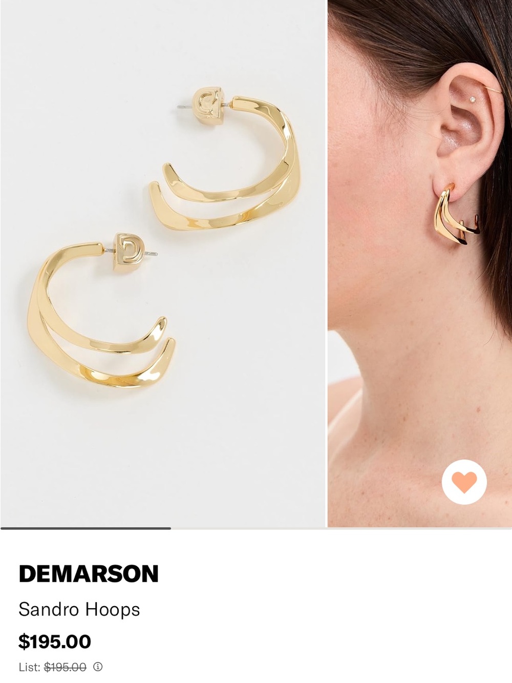 Demarson Sandro Gold Layered Hoop Earrings